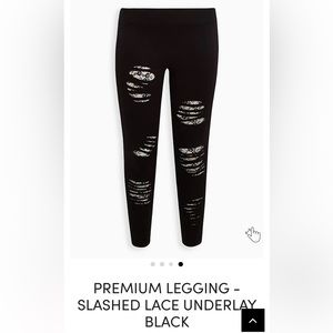 Torrid Premium Legging- Slashed Lace Underlay